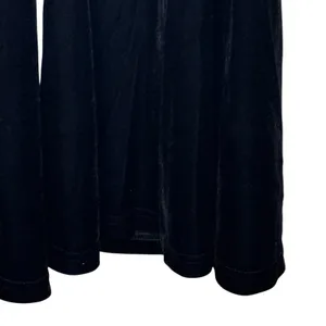 Free People Women's Pants Y2K Velour Flared Leg‎ Retro Glam Pull On Black Medium thumbnail 4