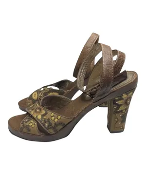 Kenneth Cole ❁ Afterflower Ankle Strap Embroidered Leather Heels ❁ Brown ❁ 9M ❁ thumbnail 7