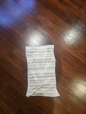 New York & Company Beige and White Striped Cowl Neck Tank thumbnail 6