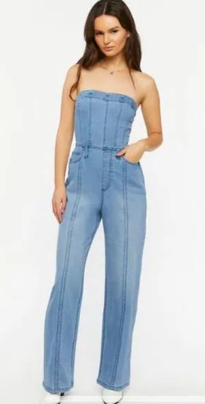Forever 21 Denim Jumpsuit thumbnail 1