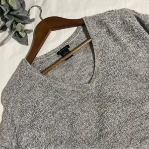 Calvin Klein Jeans Sweater Womens L Gray Marled V Neck Long Sleeve Pullover thumbnail 5