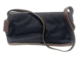 Vintage Coach E9d-6136 Black Canvas / Brown Leather Trim Purse Handbag‎ thumbnail 1