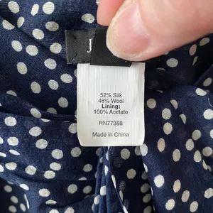 J.Crew Preppy Minimalist 4 Navy Polka Dot Silk‎ Wool Bow Front Cocktail Dress thumbnail 5