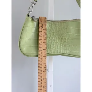 JW Pei Eva Shoulder Bag Yellow Green Croc Vegan Leather Zip Handbag Women’s A24 thumbnail 5