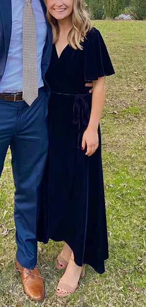 Navy Formal Dress Blue Size XS thumbnail 1