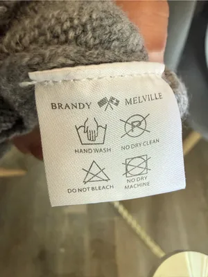 Brandy Melville Light Gray Knit Hooded Sweater thumbnail 6