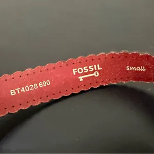 FOSSIL BT4028690 Pink Scalloped Edge Leather Belt Size S Waist 29.5”-33.5” thumbnail 8