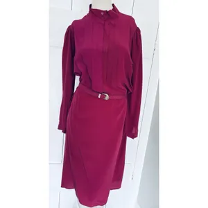 Vintage Maggy London by Jeannene Booher 100% Silk Dress 12‎ Magenta Pink Classic thumbnail 2