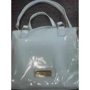 Betsey Johnson Blue Patent Satchel Handbag Bow Heart Lock Y2K Shoulder Bag thumbnail 8