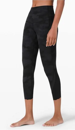 Lululemon‎ Wunder Under Crop High Rise *Roll Down Scallop Luxtreme 23" Size 6 thumbnail 1