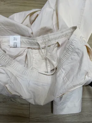 Zara Cream High Rise Pleated Relaxed Pants Minimalist Scandinavian Capsule thumbnail 7