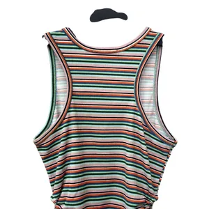 Freshman Tank Top Sleeveless Drawstring Side Ribbed Striped Multicolor W XS NWOT thumbnail 7