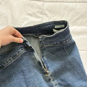 Vintage Y2K Denim Blue Jean Skirt‎ Skort Womens 12 Cotton Grunge Feminine Dainty thumbnail 6