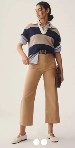 Anthropologie Maeve The Colette Cropped Wide-Leg Trousers thumbnail 1