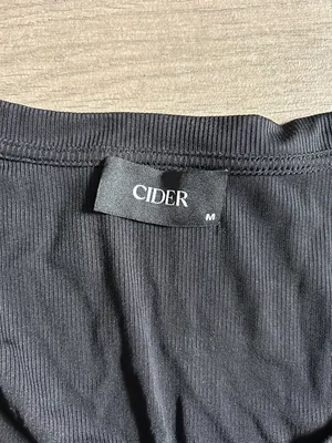 Cider Black Ruched Square Neck Crop Top thumbnail 2
