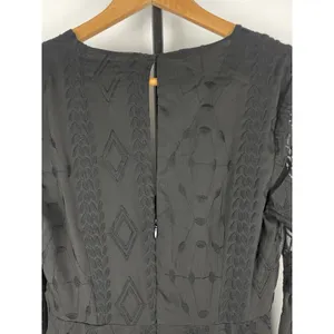 ASTR The Label Black Sheer Embroidered Long Sleeve‎ V-Neck Goth Dress Size XS thumbnail 8