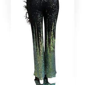 Unbranded Elegant Sequined/Feathered Black and Green Women's Jumpsuit G#8 thumbnail 11