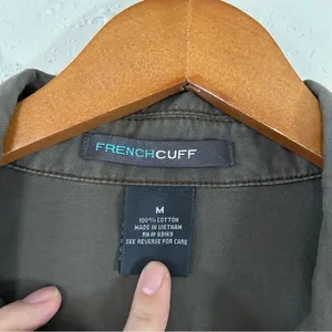 French Cuff Olive Green Military Utility Jacket Casual Medium thumbnail 3