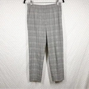 Aritzia Babaton Black‎ Brown Plaid Straight Pull On Pants thumbnail 2