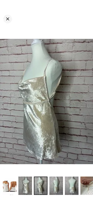 Intimately Free People Velvet All Night Tunic in Champagne NWT Small. Stretchy and soft. Completely open back. Adjustable straps. 14.5-15.5” bust 26” long approximately thumbnail 4
