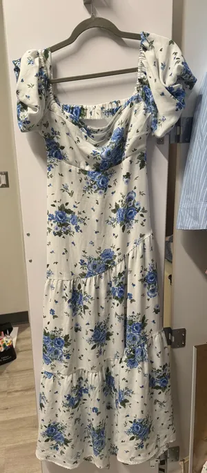 Altar'd State Maxi Dress Floral Blue thumbnail 1