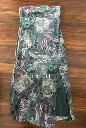 Graphic Strapless Dress with Fun Print thumbnail 1
