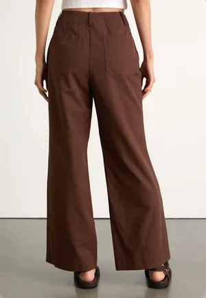 Lulus Bryssa Dark Brown Twill High-Rise Wide-Leg Pants thumbnail 2