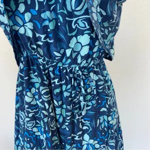 Japna Blue Floral Strapless Ruffle Elastic Waist Maxi Dress thumbnail 5