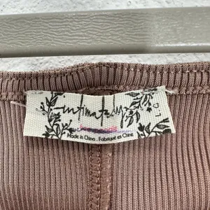 Intimately Free People Size Large Ciao Bella Long Sleeve Ruched Top Brown Ribbed thumbnail 4
