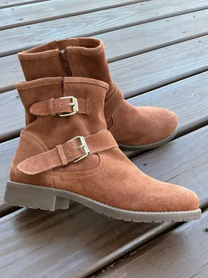 Genuine Suede Buckle Ankle Booties - stylish and comfy 🤎🤎 thumbnail 4