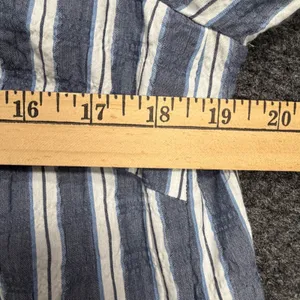 Habitat Clothes to Live In Blue White Striped Split Neck Side Button Top S 11944 thumbnail 6