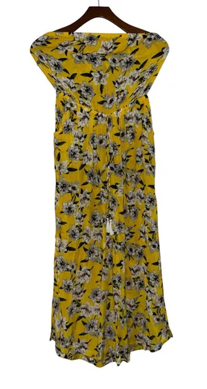 blue island Yellow Floral Strapless Jumpsuit thumbnail 1