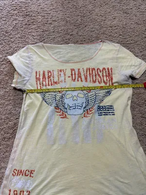Harley-Davidson Yellow Tee with Orange and Blue Graphic thumbnail 3