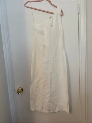 NWT Madewell One-Shoulder Midi Dress in Lighthouse White Size 2 thumbnail 8