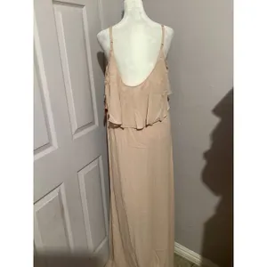 Show Me Your Mumu Caitlin Ruffle Maxi Dress Dusty Blush Pink thumbnail 6