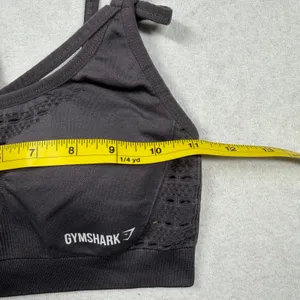 Gymshark Flex Strappy Sports Bra Small Gray/Purple Seamless Adjustable Strap thumbnail 6