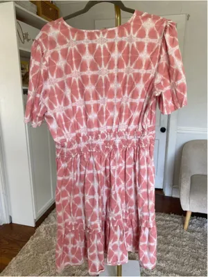 Kate And Sam Mini Dress Pink Tie Dye Cotton Boho Coquette Resort Romantic‎ Beach thumbnail 3