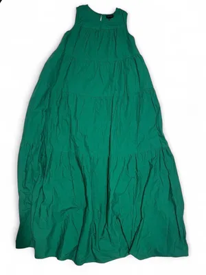 Who What Wear Emerald Green Tiered Maxi Skirt thumbnail 1