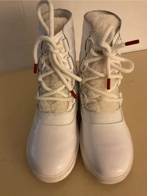 Sorel women White leather waterproof Joan of Artic next lite boots US 6.5 thumbnail 2