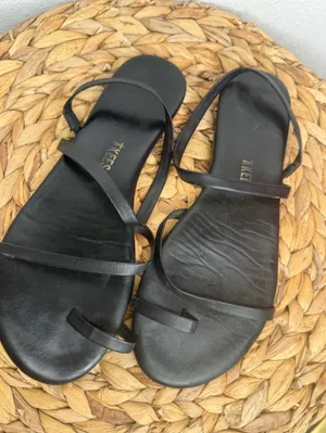 Tkees Sandal Mia Napa Black Leather Strappy Flat Sandals Women's Minimalist thumbnail 3