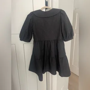 AMANDA UPRICHARD Evangeline Dress in Eclipse black gold buttons mini‎ collar thumbnail 5