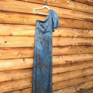 NWT Sachin + Babi Chelsea Blue Size One Shoulder Gown Dress FLAWS thumbnail 5