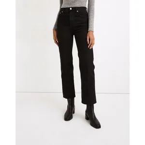 Madewell Slim Wide-Leg Crop Jeans Faded Black Lunar Wash 25/26 thumbnail 8