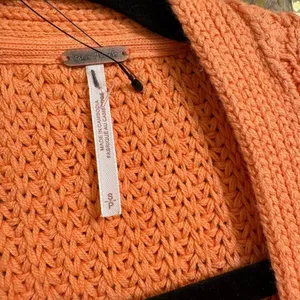 Free People Peach Orange Nightingale Chunky Long Cardigan‎ Sweater Small NWOT thumbnail 3