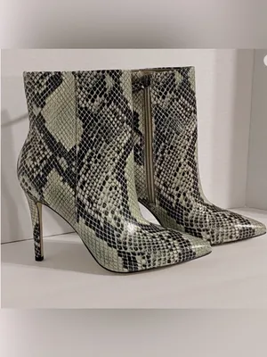 Nine West Snake Print Leather Ankle Boots Size 9M Pointed Toe Stiletto Heel thumbnail 4