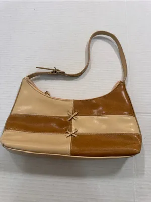 Vintage Y2K Tan Leather Mini Shoulder Bag Purse Handbag Coquette Girly thumbnail 9