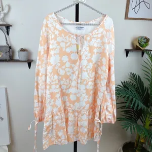 Charlie Holiday Eve Floral Linen Blend Drop Waist Mini Dress Boho Vacation thumbnail 6