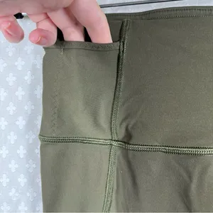 Lululemon‎ Olive Green Pocket Cropped Leggings thumbnail 3