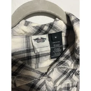 Harley Davidson Size Medium Plaid Button Down thumbnail 4