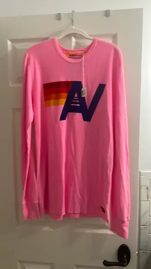Aviator Nation Pink LOGO THERMAL TOP thumbnail 2